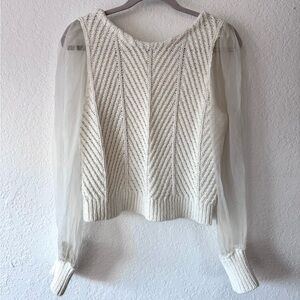 Anthropologie (Maeve) Silk Sleeve Sweater
